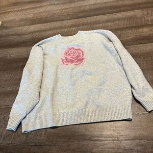 Hollister Grey Rose Sweater